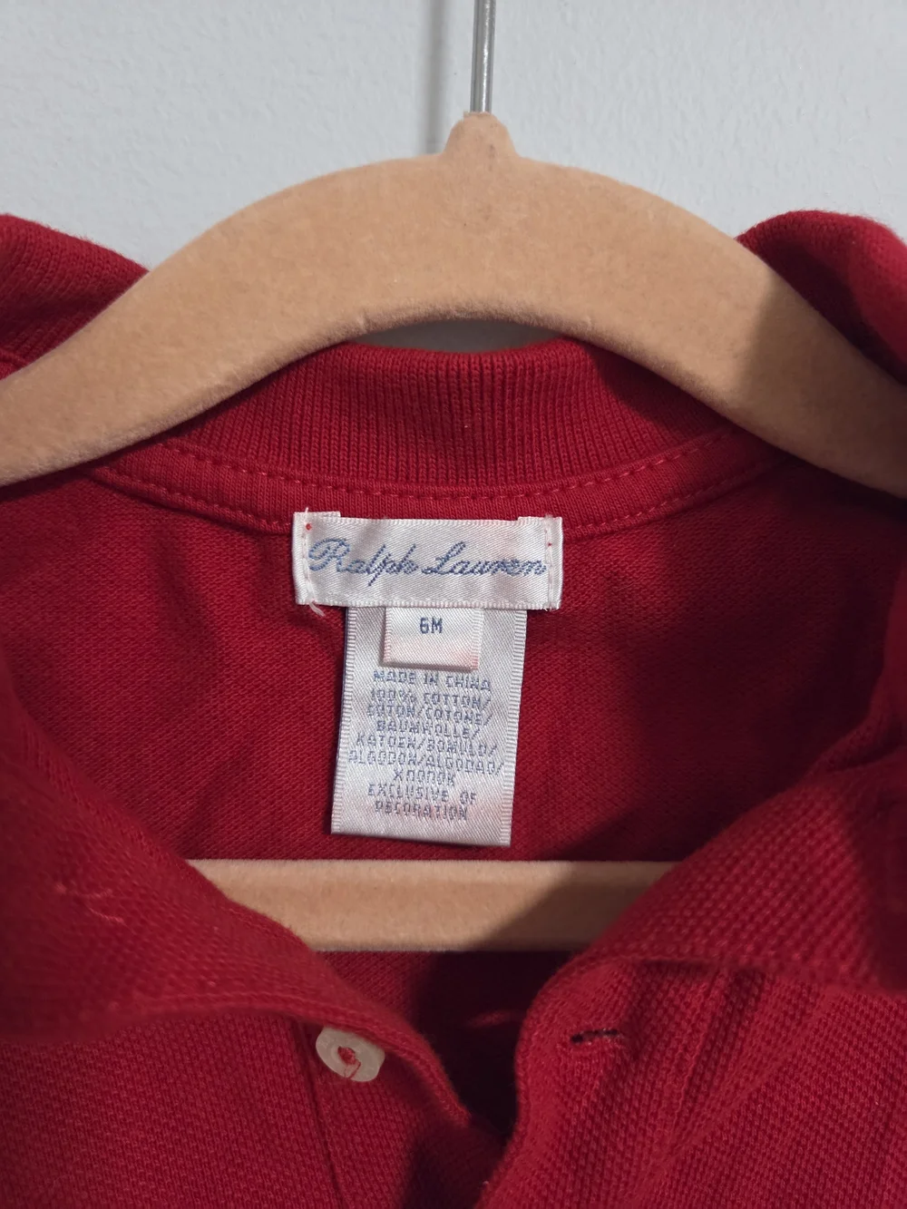 Ralph Lauren Red Baby One-Piece Polo Romper